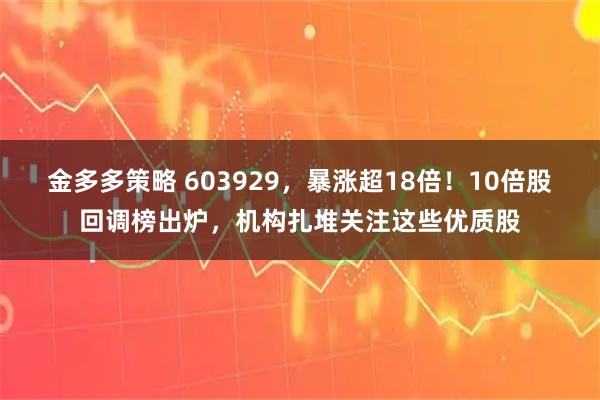 金多多策略 603929，暴涨超18倍！10倍股回调榜出炉，机构扎堆关注这些优质股